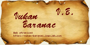 Vukan Baranac vizit kartica